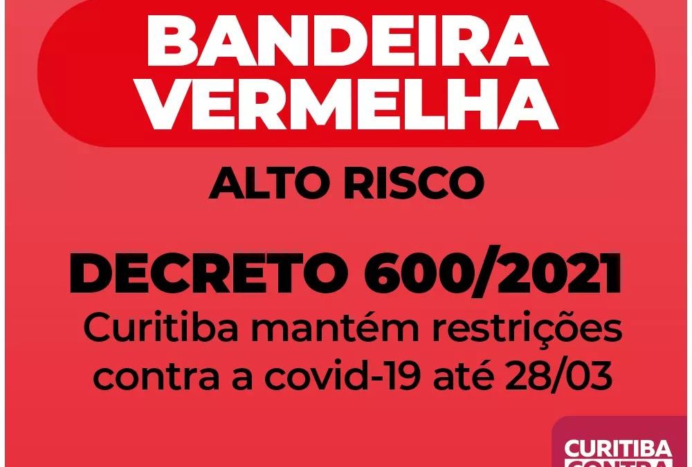 Curitiba mantém restrições contra a Covid-19 até 28/03